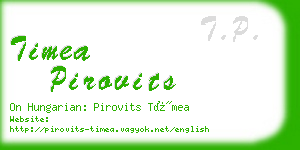 timea pirovits business card